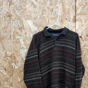 Vintage Knit Sweater Multicolor Size L Made In Canada